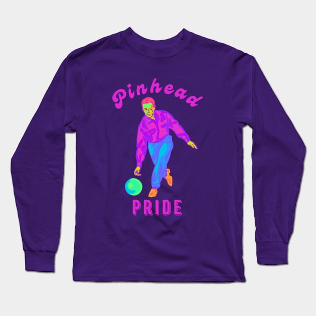 Pinhead Pride Retro Bowler Long Sleeve T-Shirt by Slightly Unhinged